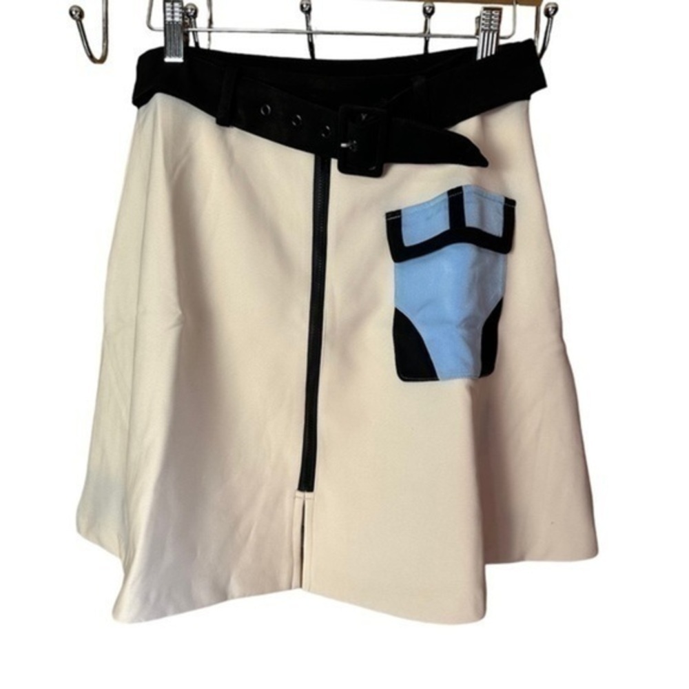 Anthropologie Endless Rose Mini Skirt Beige Black Blue Medium